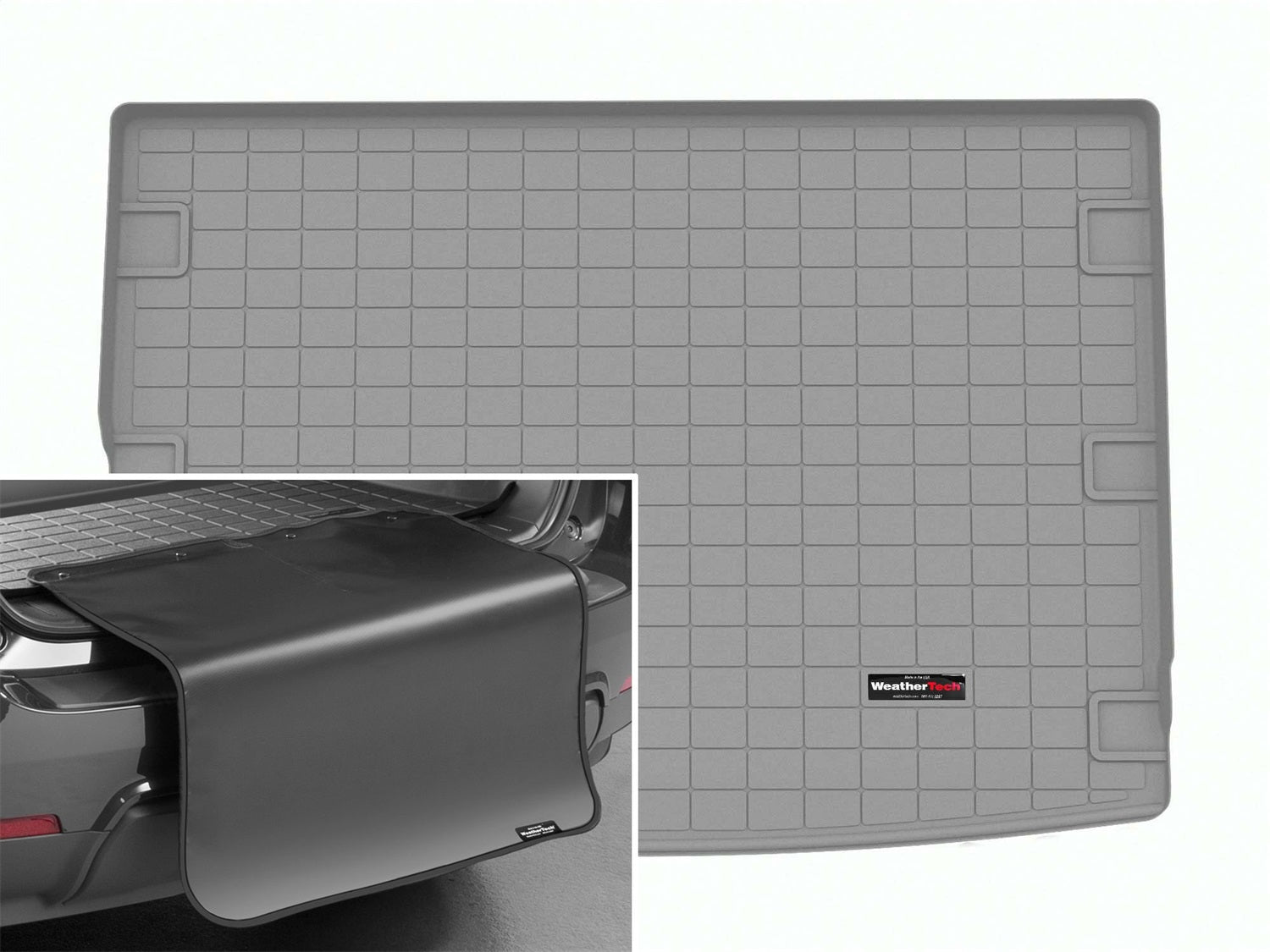 Weathertech - Cargo Liner w/Bumper Protector - Gray Behind 3rd Row Seating 23-25 Jeep Grand-Wagoneer-L / 23-25 Jeep Wago