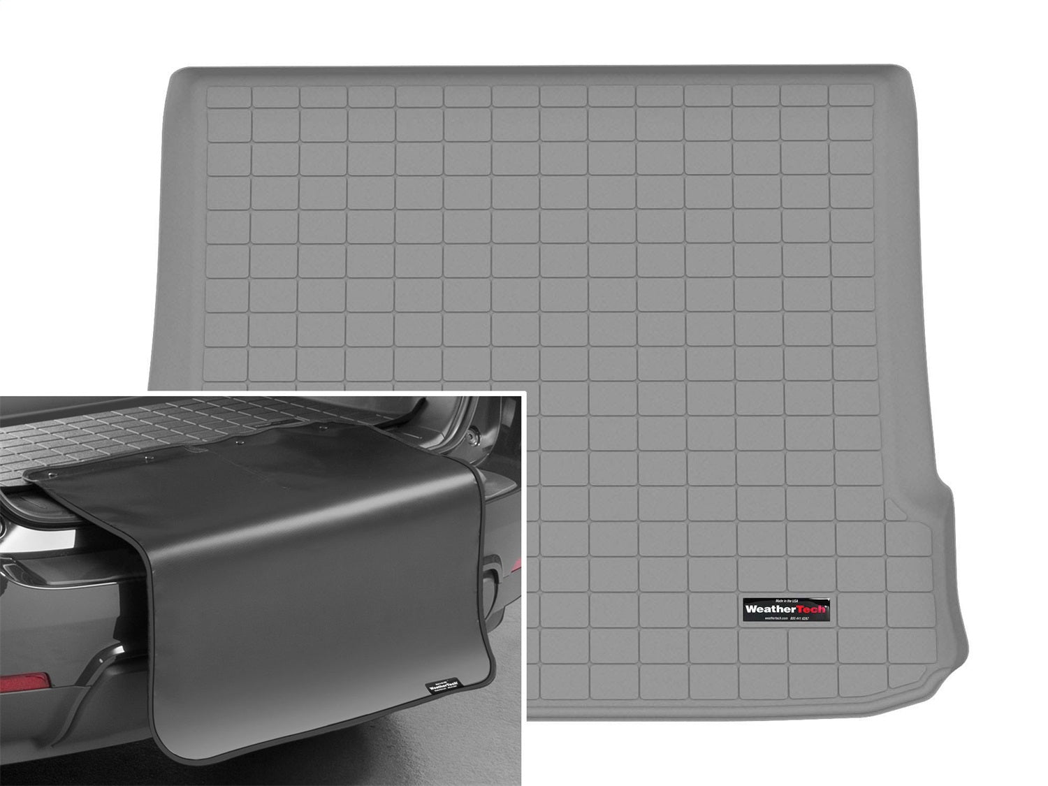 Weathertech - Cargo Liner w/Bumper Protector - Gray Behind 2nd Row Seating 23-25 Mercedes Benz EQE - 421703SK