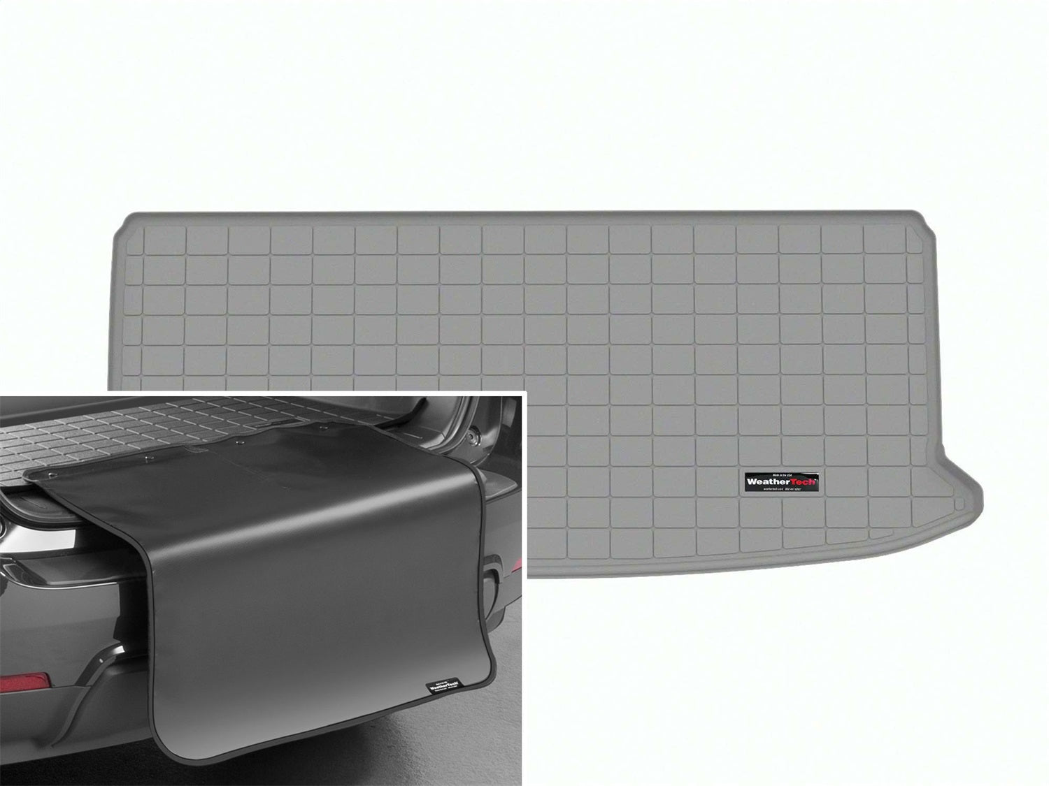 Weathertech - Cargo Liner w/Bumper Protector - Gray Behind 3rd Row Seating 24-26 Lexus TX / 24-26 Toyota Grand-Highlande