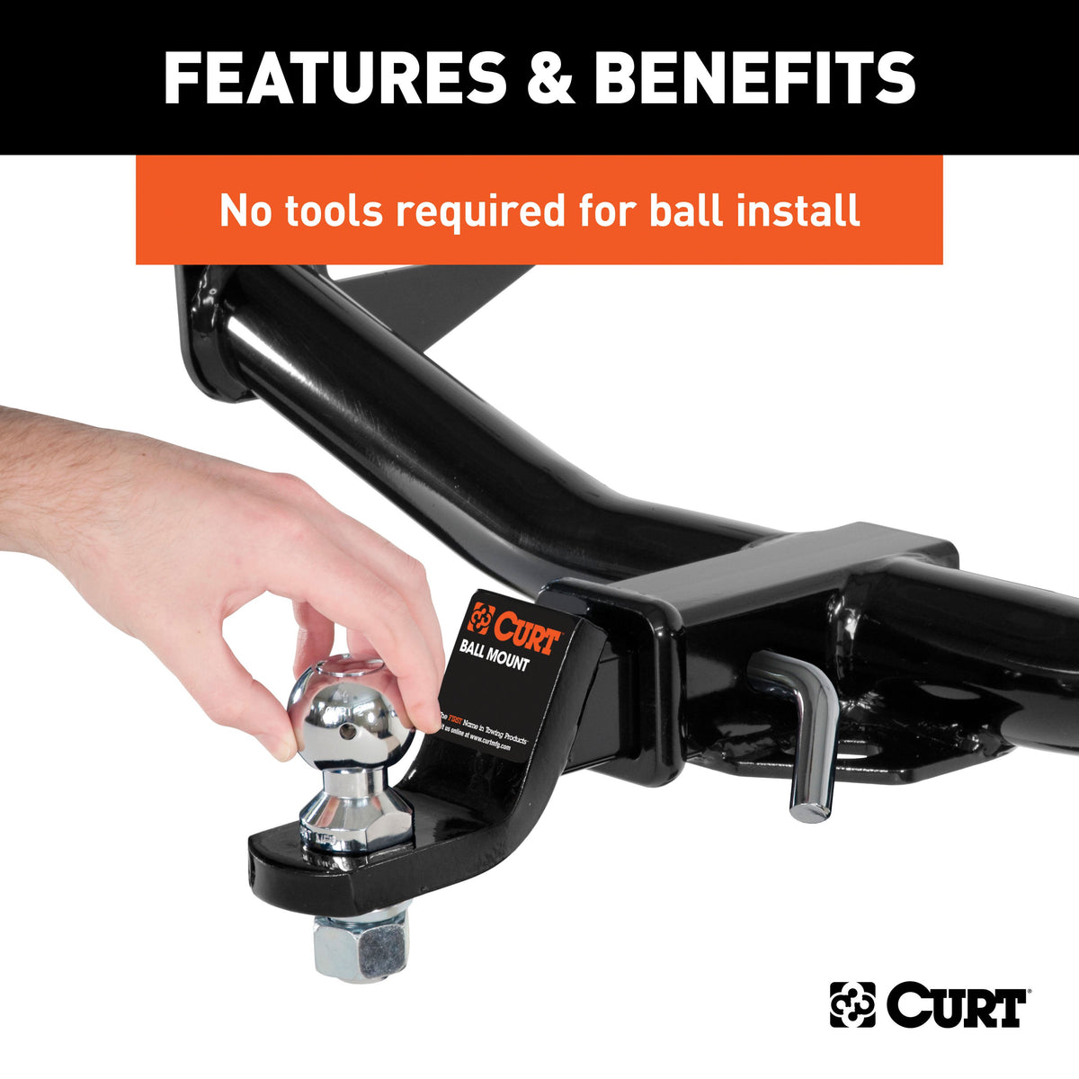 CURT 42225 1-7/8, 2 and 2-5/16-Inch Chrome Steel Switch Ball Set, Up to 8,000 lbs. GTW