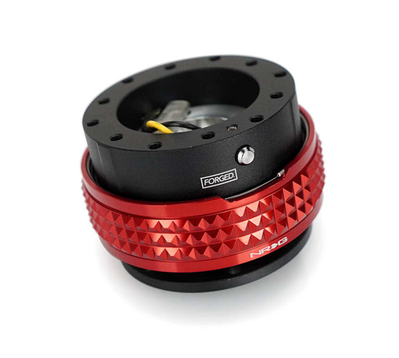 NRG Quick Release Kit - Pyramid Edition - Black Body / Red Pyramid Ring - SRK-210BK-RD - front view