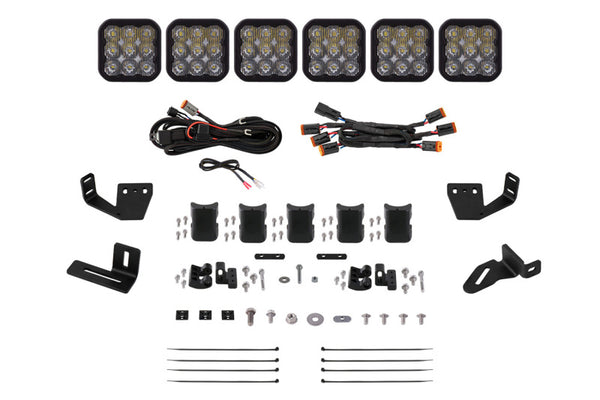 Diode Dynamics Prinsu/Sherpa Roof Rack SS5 6-Pod CrossLink Mounting Kit - Sport White Driving - DD7818 by Diode Dynamics - fr