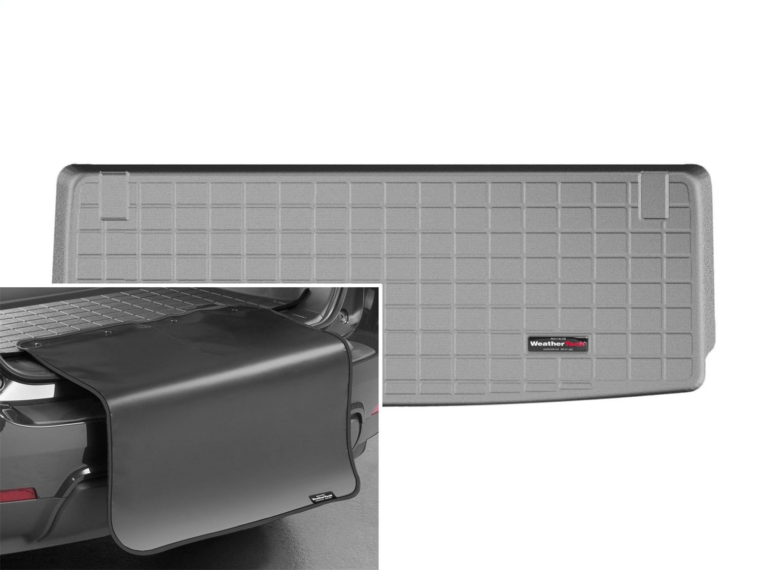 Weathertech - Cargo Liner w/Bumper Protector - Gray Behind 3rd Row Seating 17-24 Nissan Armada - 42758SK