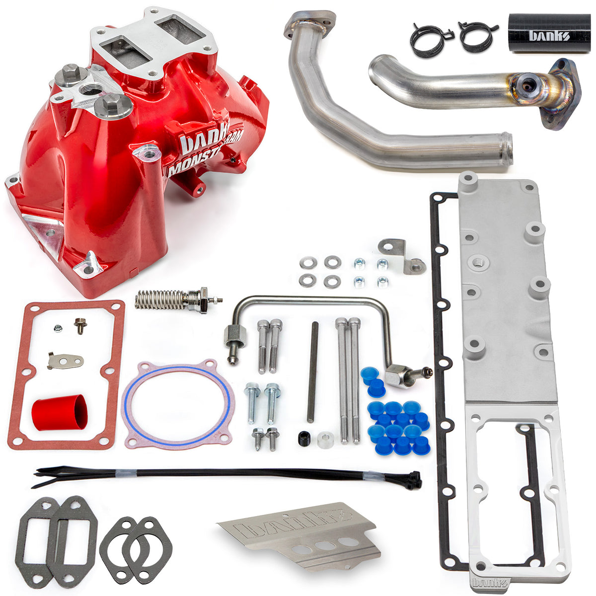 Banks Power 19-24 Ram 3500/4500/5500 6.7L Diesel Monster-Ram Intake System w/Fuel Line - Red - 42805-R