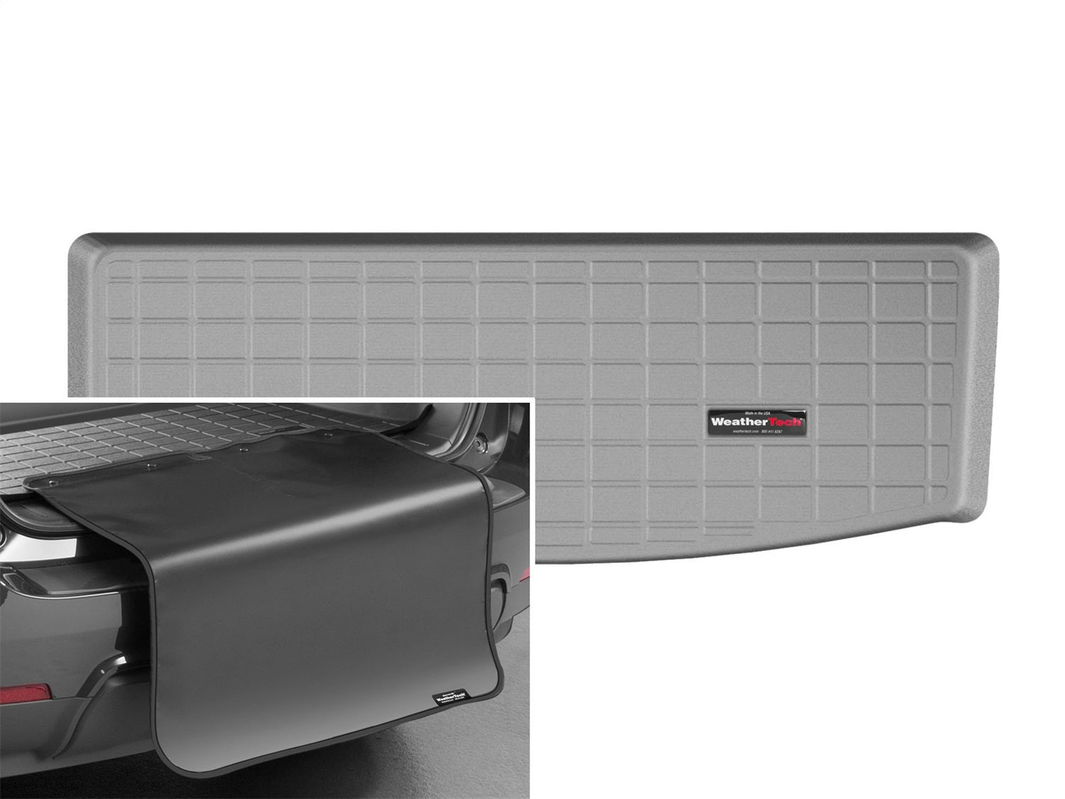 Weathertech - Cargo Liner w/Bumper Protector - Gray Behind 3rd Row Seating 20-25 Cadillac XT6 / 17-23 GMC Acadia - 42925