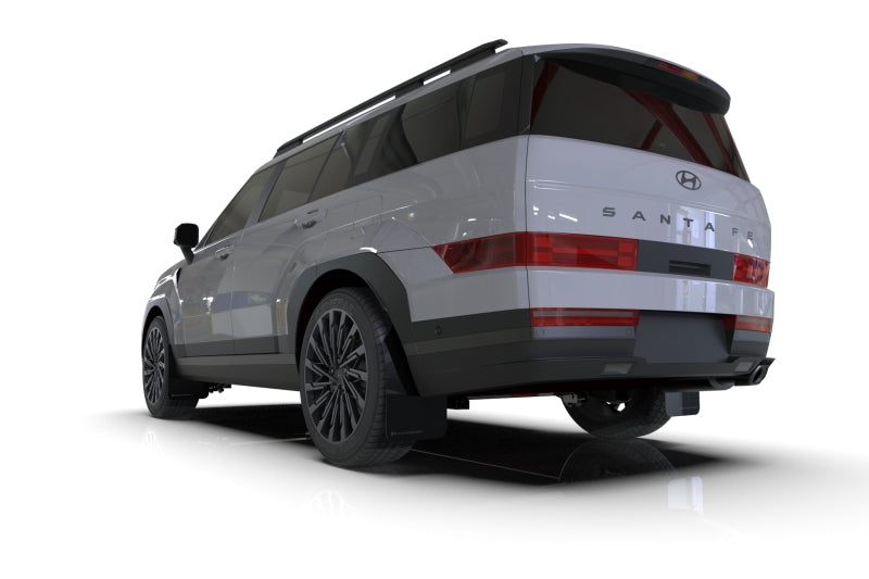 Rally Armor 2024+ Hyundai Santa Fe Black Mud Flap w/ Dark Grey Logo - MF118-UR-BLK-DGRY