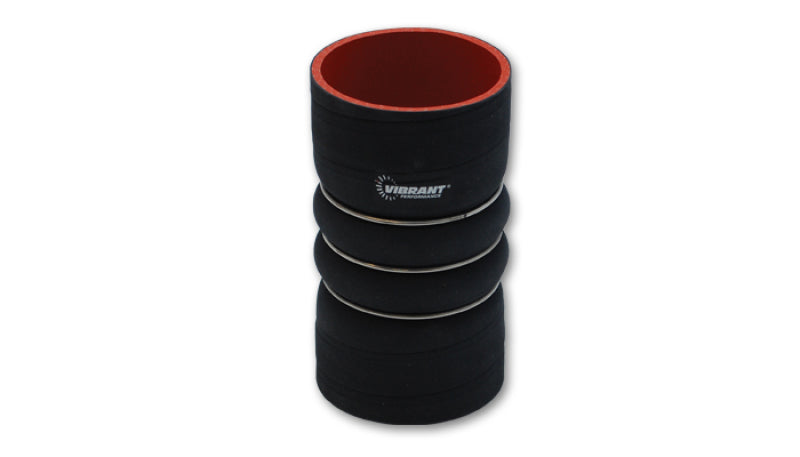 Vibrant 4 Ply Aramid Hump Hose w/3 SS Rings 5in ID x 6in Length - Black - 11833
