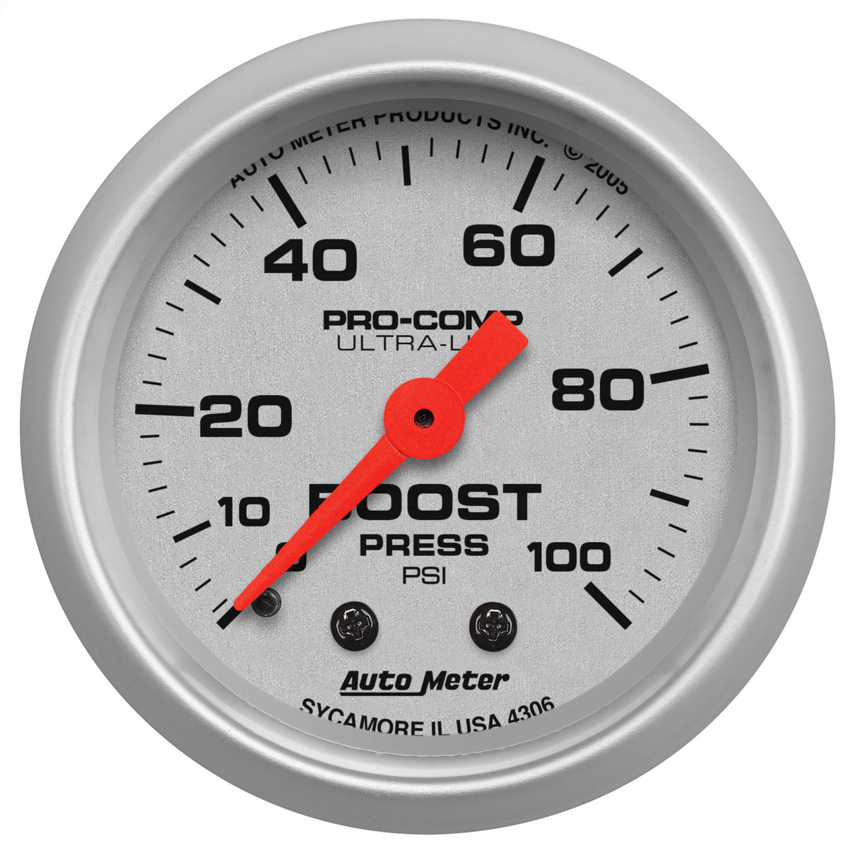 Autometer Ultra-Lite 52mm 0-100 PSI Mechanical Boost Gauge - 4306