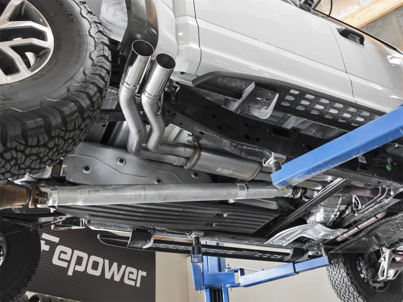 aFe POWER Rebel Series 3in 409 SS Cat Back Exhaust w/ Polished Tips 17 Ford F-150 Raptor V6-3.5L - 49-43091-P