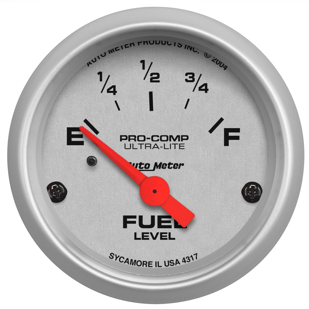 Autometer Ultra-Lite 52mm 0 OHMS Empty/30 OHMS Full Short Sweep Electronic Fuel Level Gauge - 4317