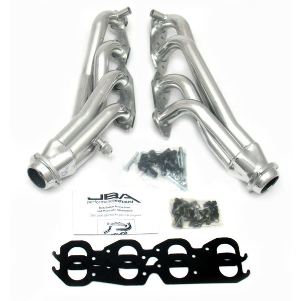 JBA 96-00 GM Truck 7.4L Voretc w/EGR & A.I.R. 1-3/4in Primary Silver Ctd Cat4Ward Header - 1823SJS for 1996-2000 Chevrolet C2