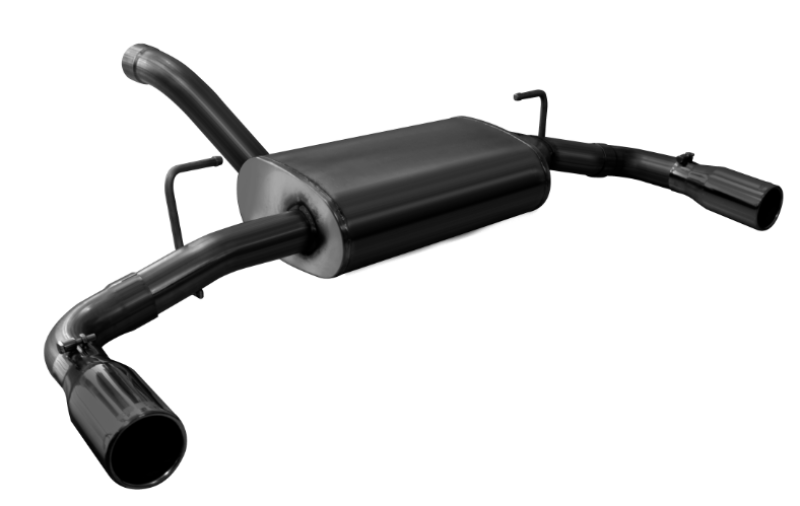 Corsa 2018-2024 Jeep Wrangler JL 2.5in Dual Rear Exit Black Tips Sport Axle-Back Exhaust - 21014BLK