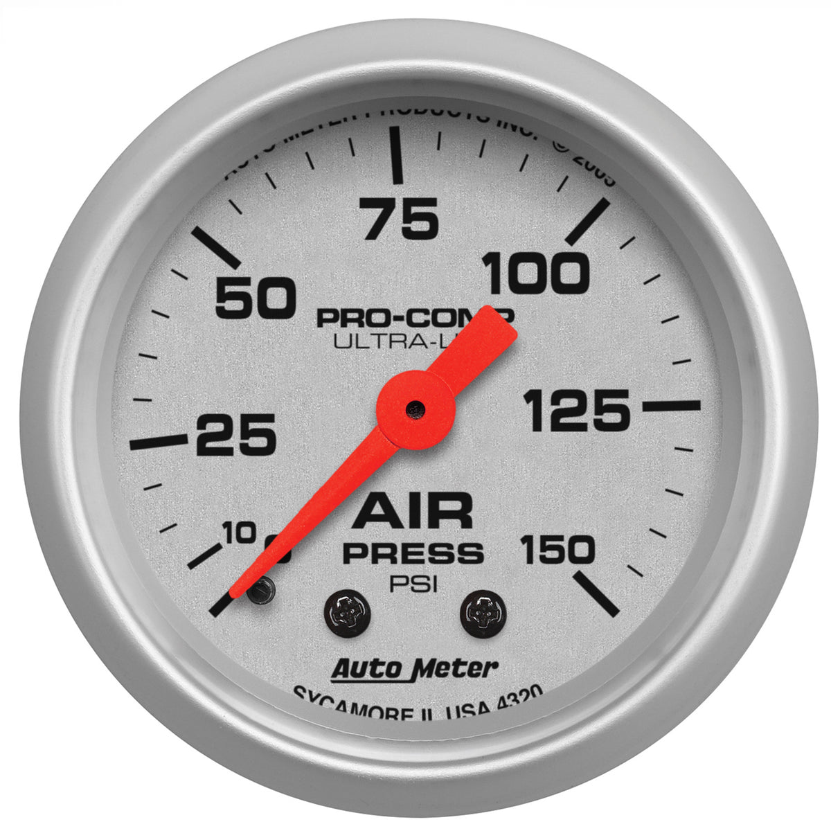 Autometer Ultra-Lite 2-1/16in 0-150 PSI Mechanical Air Pressure Gauge - 4320