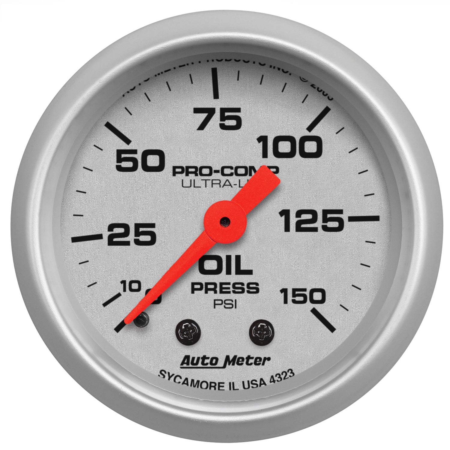 Autometer Ultra-Lite 52mm 0-150 PSI Mechanical Oil Pressure Gauge - 4323