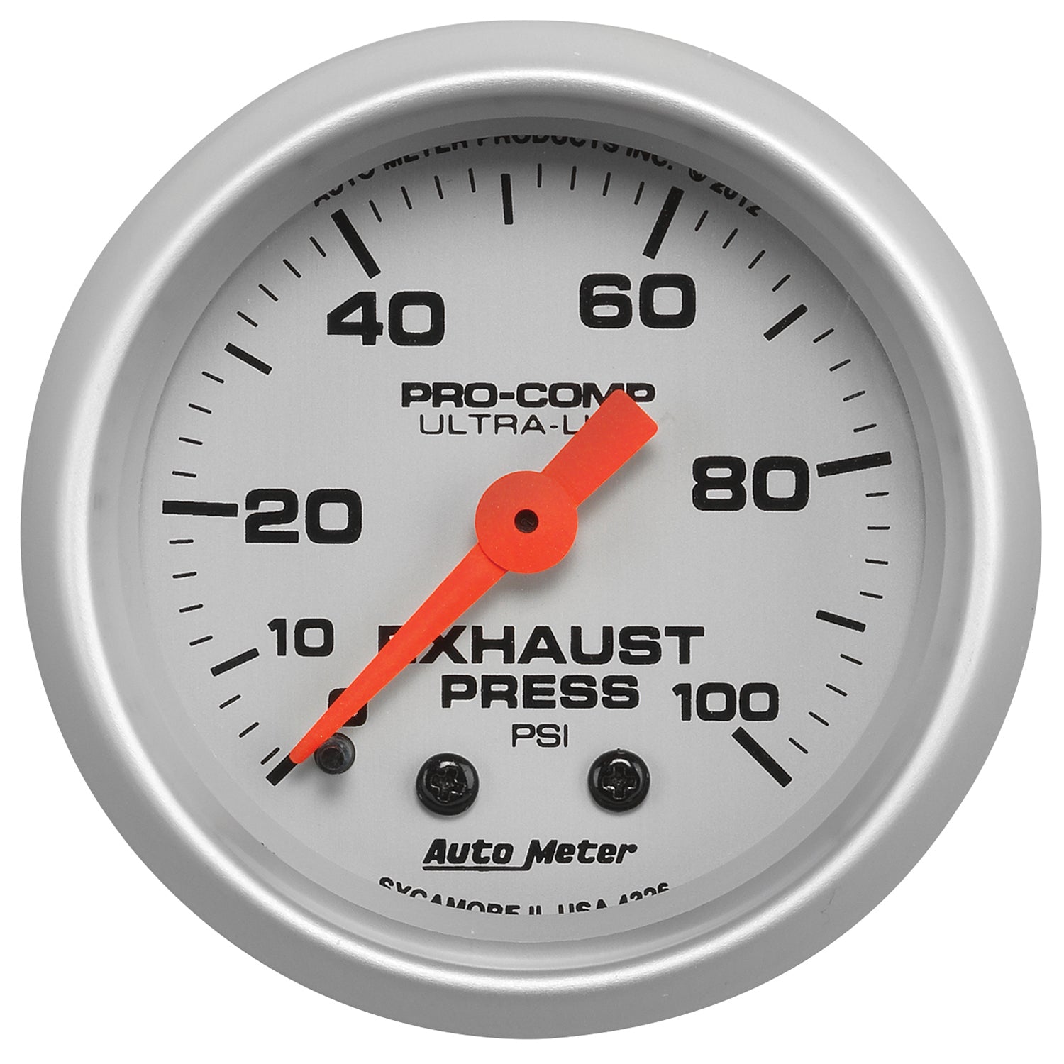 Autometer Ultra-Lite 52mm 0-100 PSI Mechanical Exhaust Pressure Gauge - 4326