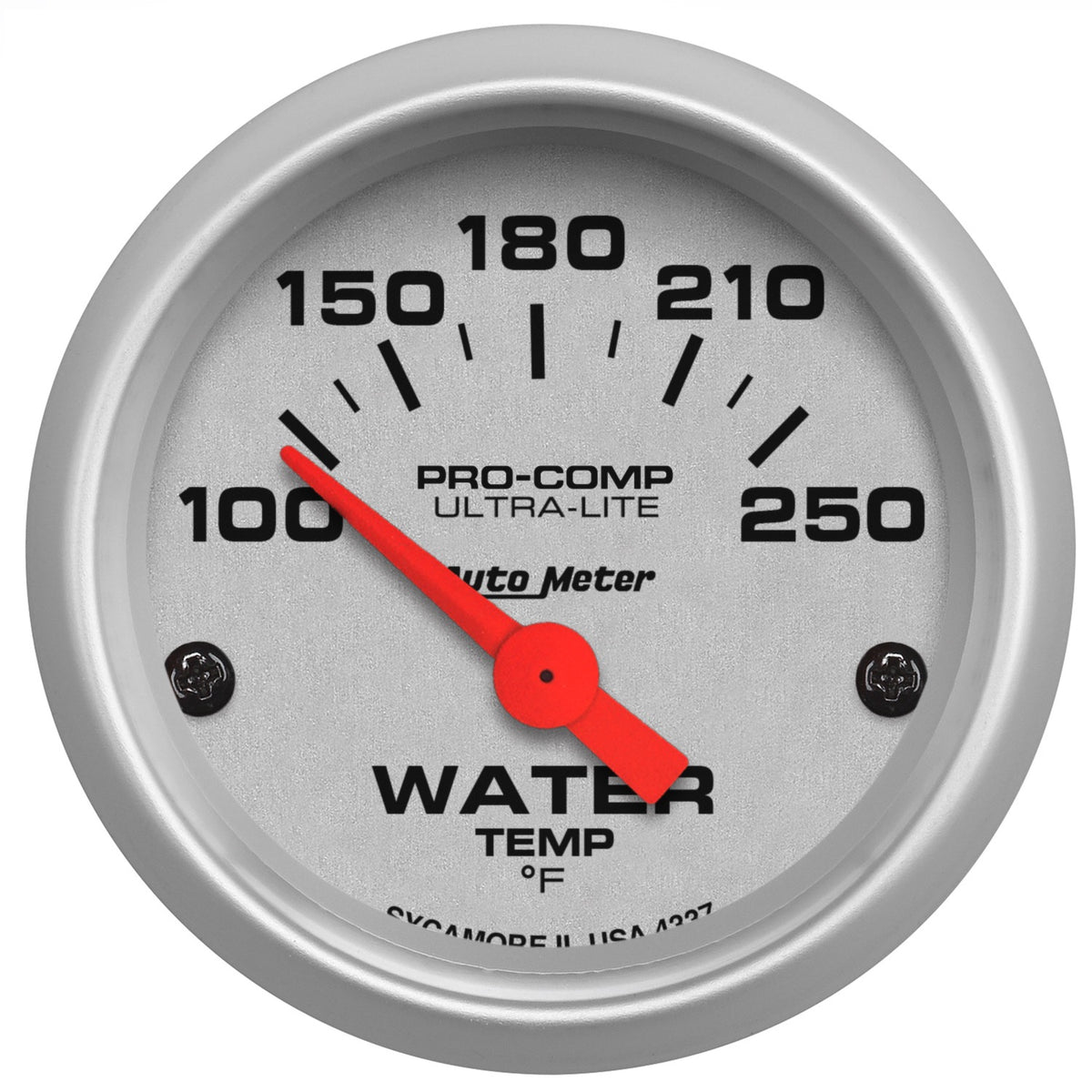 Autometer Ultra-Lite 52mm 100-250 Deg F Short Sweep ElectricWater Temp Gauge - 4337