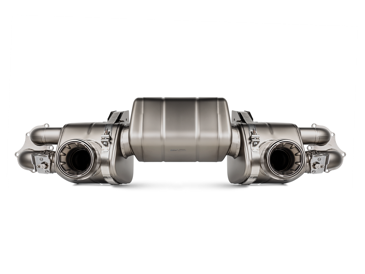Akrapovic 2020+ Porsche Cayman GT4 (718) Slip-On Line (Option 2) w/Black Coated Titanium Tips - S-PO/TI/18/1-TPB