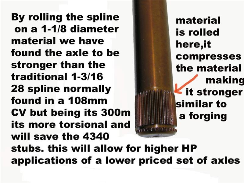 DSS Pontiac 2004-2006 GTO 1000HP Axle -with 300m 1-1/8in torsional center bars -Left RA5200X3 - 510212