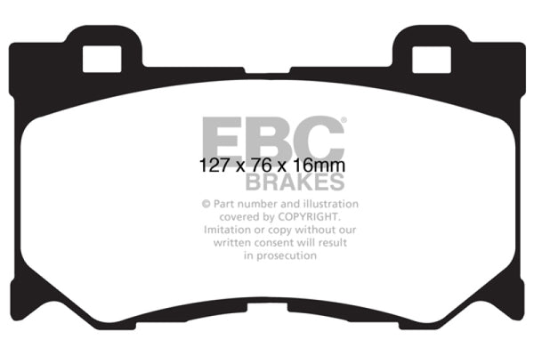 EBC 08-13 Infiniti FX50 5.0 Greenstuff Front Brake Pads - DP61823 for 2009-2013 INFINITI FX - front view