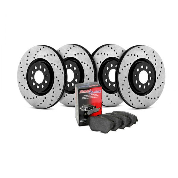 Clearance - STOPTECH 936.44112 Front &amp; Rear Street Axle Pack Drilled 4 Wheel TOYOTA Supra 1986-1992