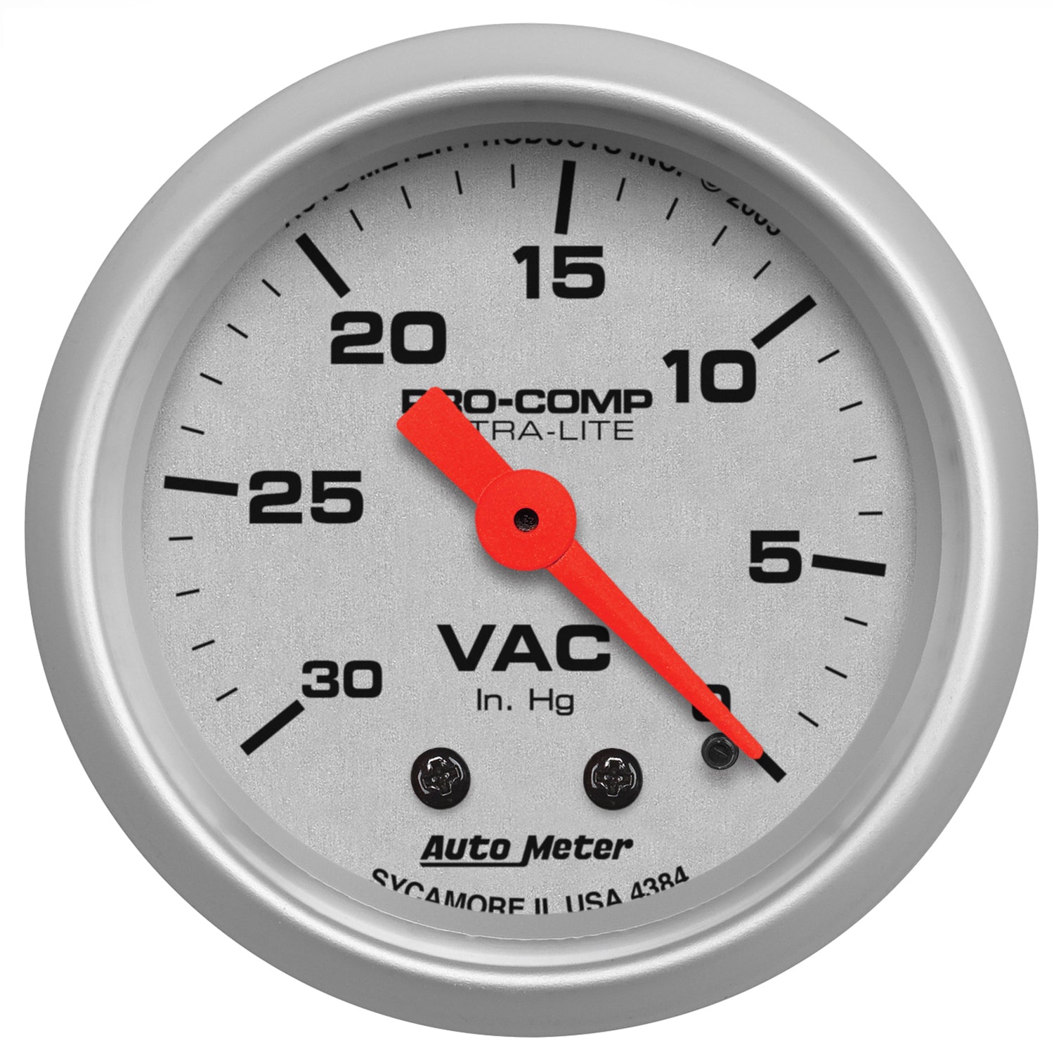 Autometer Ultra-Lite 52mm Mechanical Vacuum Gauge 30INHG - 4384