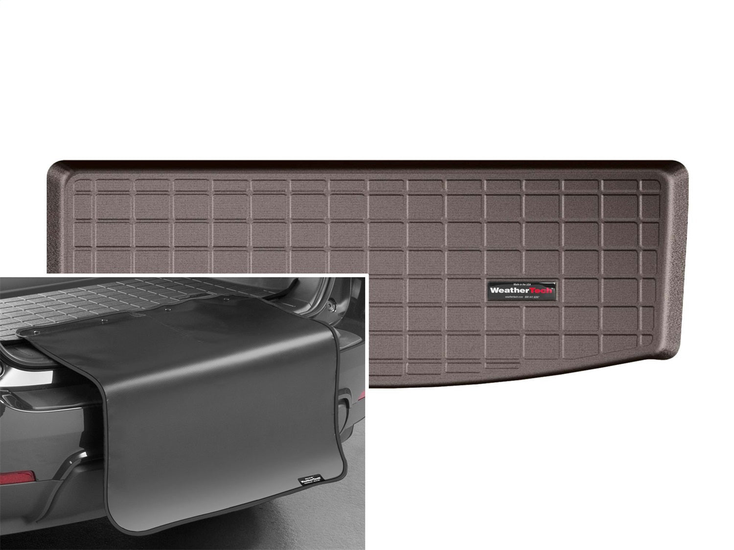 Weathertech - Cargo Liner w/Bumper Protector - Cocoa Behind 3rd Row Seating 20-25 Cadillac XT6 / 17-23 GMC Acadia - 4392