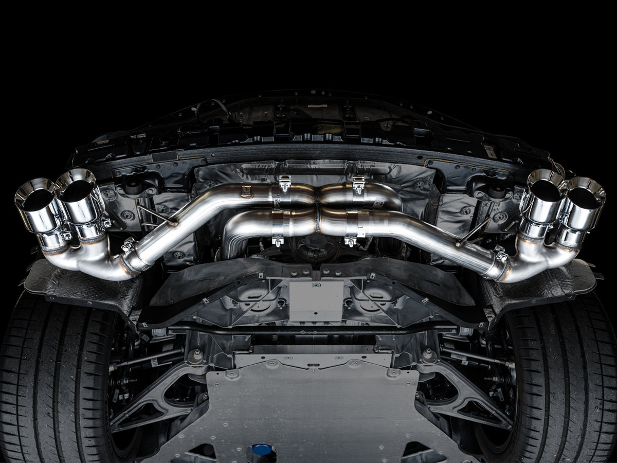 AWE Tuning 2020 Chevrolet Corvette (C8) Track Edition Exhaust - Quad Chrome Silver Tips - 3020-42080