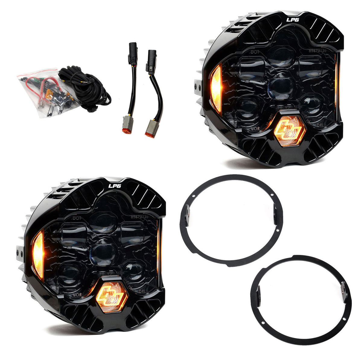 Baja Designs DOT LP6 LED Headlight Kit - Amber DRL Detail - 44-8311
