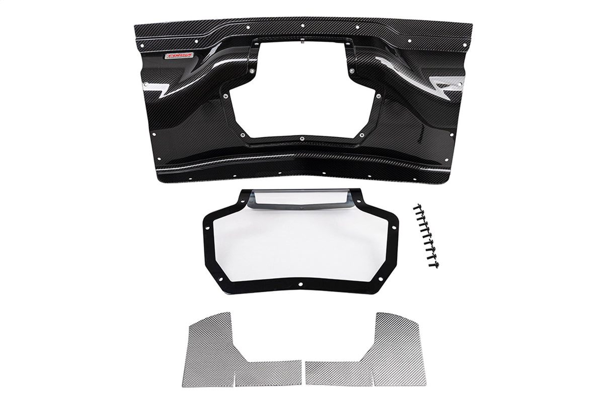 Corsa 2020+ Chevrolet Corvette C8/Z06 Carbon Fiber Air Intake Trunk Panel with Polycarbonate - 44009