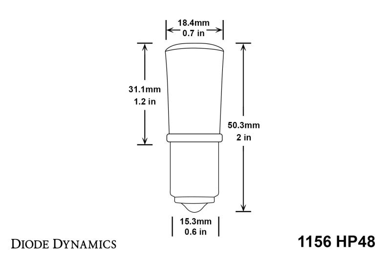 Diode Dynamics 1156 LED Bulb HP48 LED - Red (Pair) - DD0005P