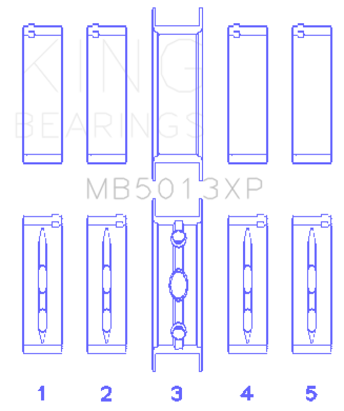 King Chevy LS1/LS6/LS3 Performance Main Bearing Set - Size STDX - MB5013XPSTDX