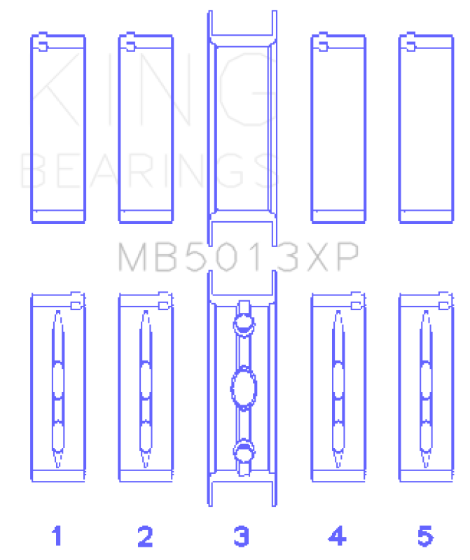 King Chevy LS1 / LS6 / LS3 (Size 030) Performance Main Bearing Set - MB5013XP030