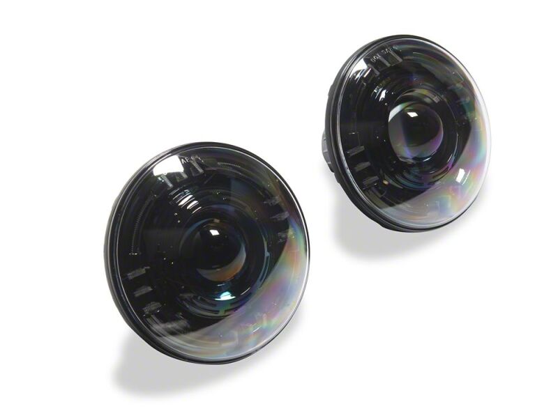 Raxiom 07-18 Jeep Wrangler JK Axial Series Quatro LED Headlights- Black Housing- Clear Lens - J194501 - close-up view 5