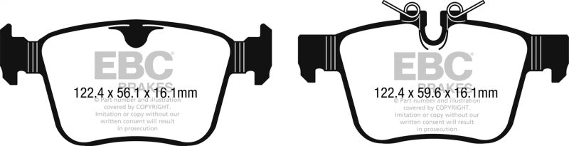 EBC 2015+ Land Rover Discovery Sport Greenstuff Rear Brake Pads - DP62246