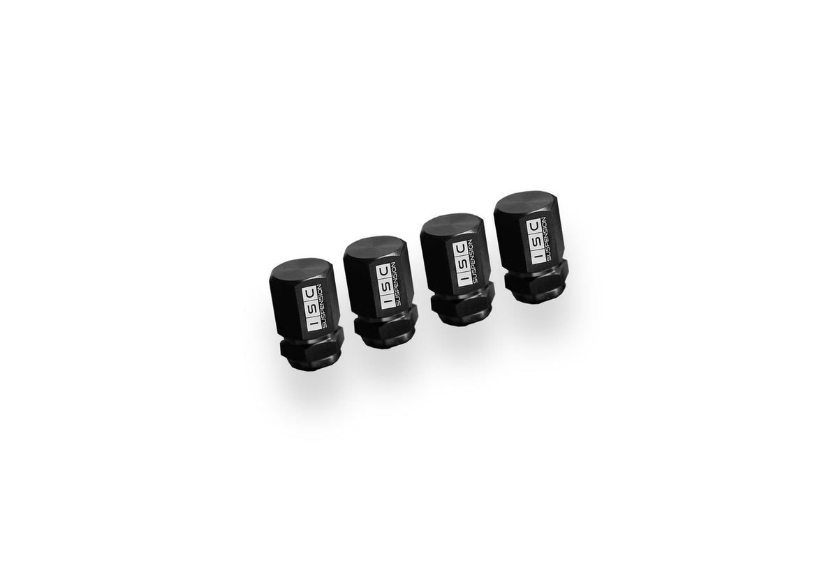 ISC Suspension Titanium Valve Stem Caps (Set of 4) - Black - VSC-B
