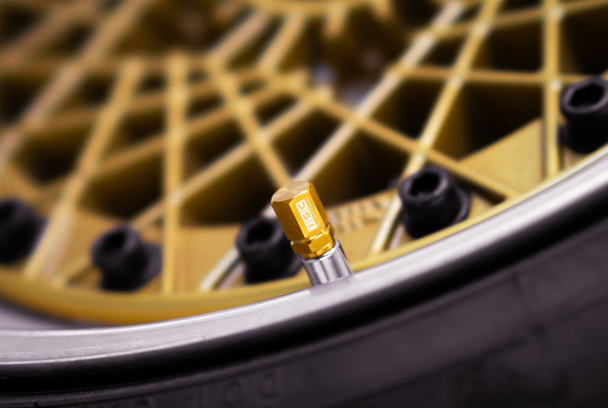 ISC Suspension Titanium Valve Stem Caps (Set of 4) - Gold - VSC-G