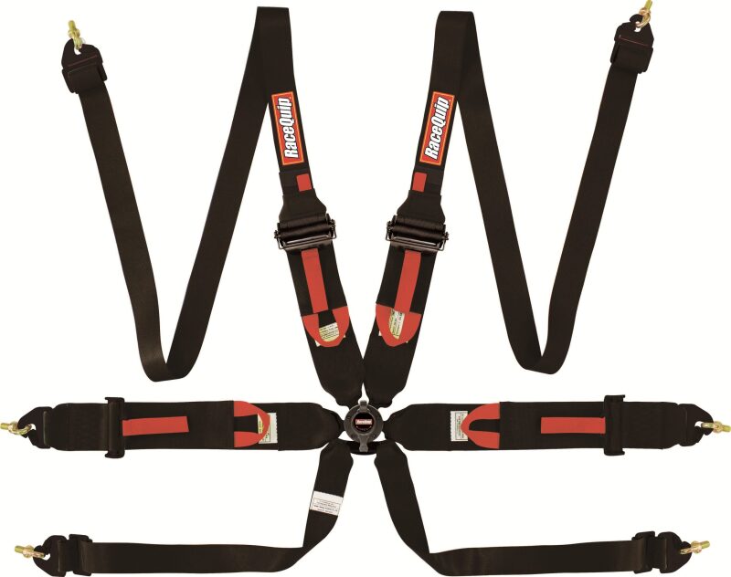 RaceQuip Black FIA CAMLOCK 6pt Pull Up Lap FHR - 854004RQP