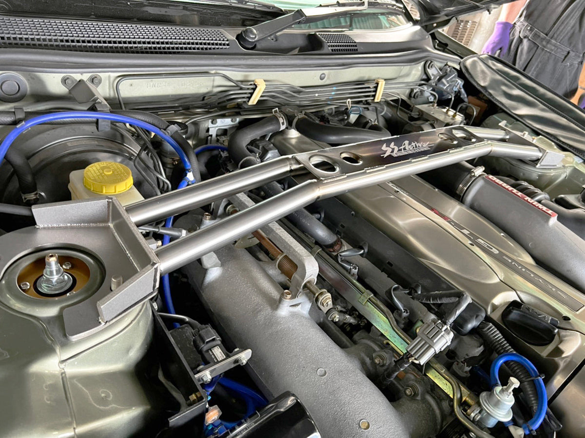 GReddy - Garage Active "SS Active" Titanium Front Tower Bar(s) - (R32/R33/R34) - 44883503