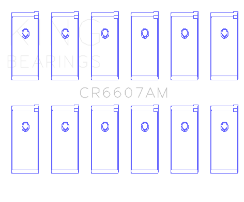 King Engine Bearings Datsun L28 (Size +0.50mm) Connecting Rod Bearing Set - CR6607AM0.5
