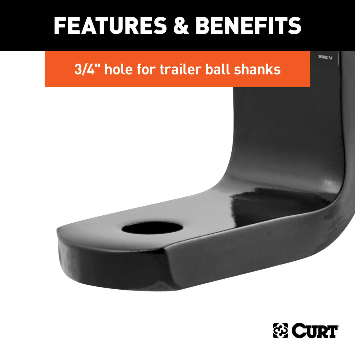CURT 45016 Class 2 Trailer Hitch Ball Mount, Fits 1-1/4-Inch Receiver, 3,500 lbs, 3/4-Inch Hole, 3-1/4-Inch Drop, 2-5/8-Inch Rise