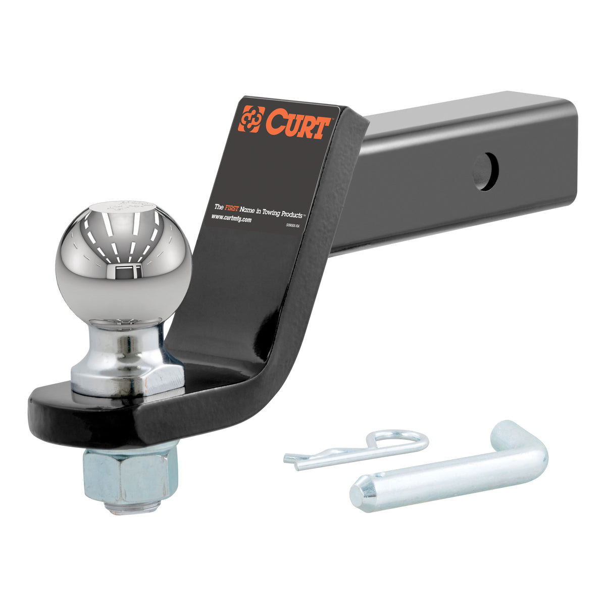CURT 45042 Trailer Hitch Mount with 2-5/16-Inch Ball & Pin, Fits 2-Inch Receiver, 7,500 lbs, 4-Inch Drop