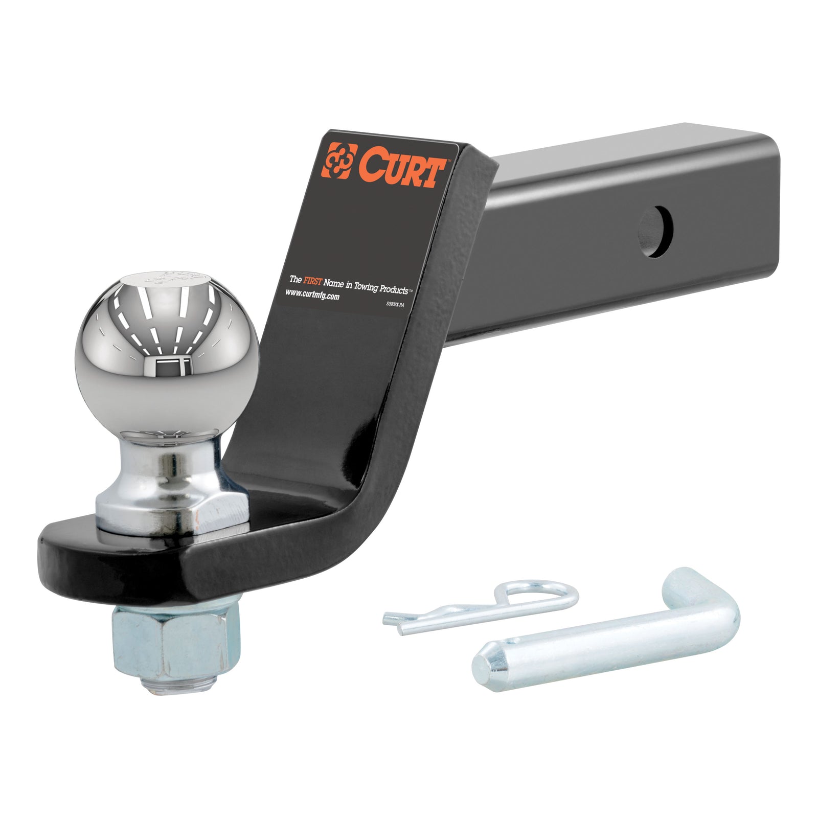 CURT 45042 Trailer Hitch Mount with 2-5/16-Inch Ball & Pin, Fits 2-Inch Receiver, 7,500 lbs, 4-Inch Drop