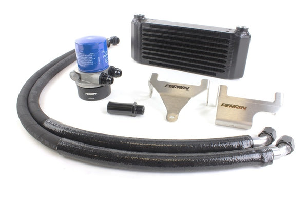 Perrin 04-21 Subaru STI / 02-14 WRX Oil Cooler Kit w/PERRIN Core - PSP-OIL-110 for 2008-2021 Subaru WRX STI - front view