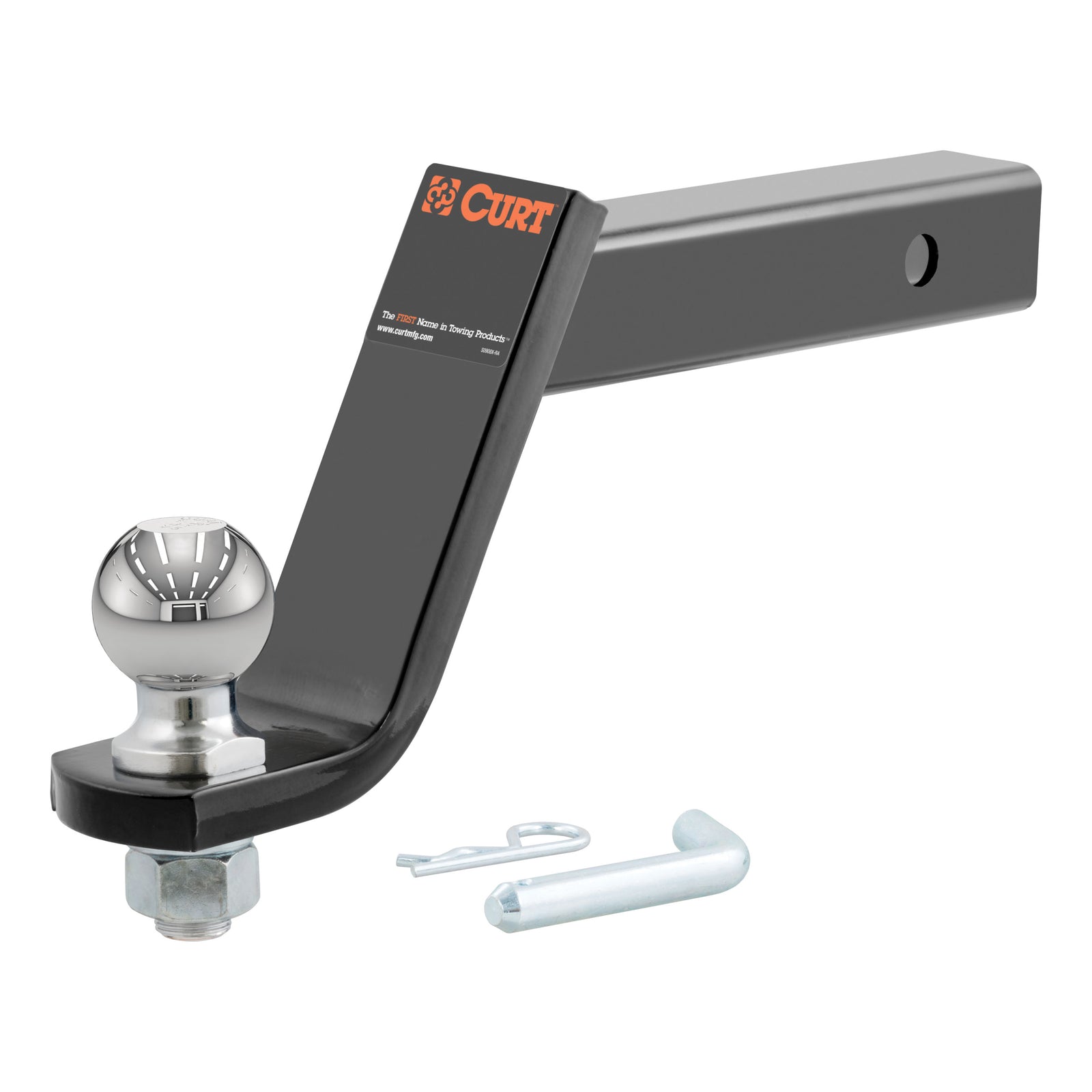 CURT 45065 Lifted Truck Trailer Hitch Mount with 2-5/16-Inch Ball & Pin, Fits 2-Inch Receiver, 7,500 lbs, 6-Inch Drop