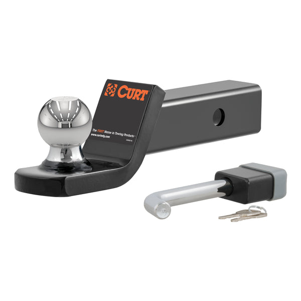 CURT 45141 Trailer Hitch Mount, 2-Inch Ball, Lock, Fits 2-In Receiver, 7,500 lbs, 2" Drop