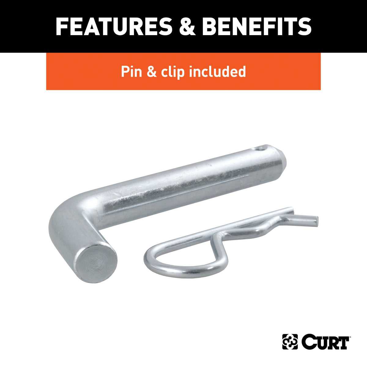 CURT 45155 Fusion Trailer Hitch Mount with 2-Inch Ball & Pin, Fits 2-In Receiver, 7,500 lbs, 2" Rise