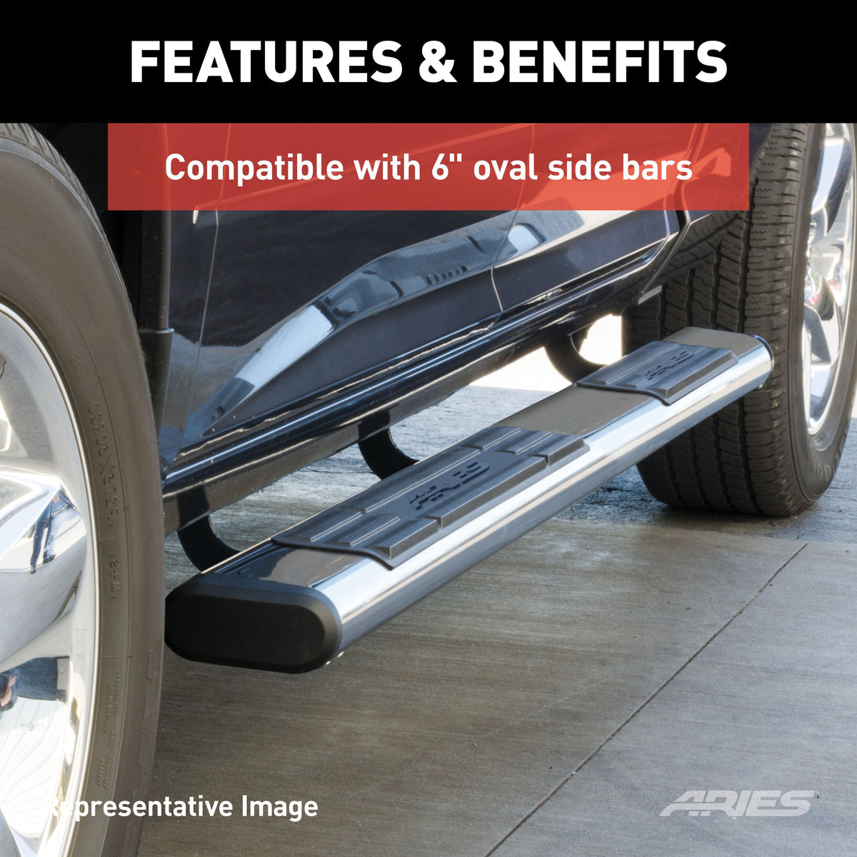 ARIES 4515 Mounting Brackets for 6" Oval Side Bars