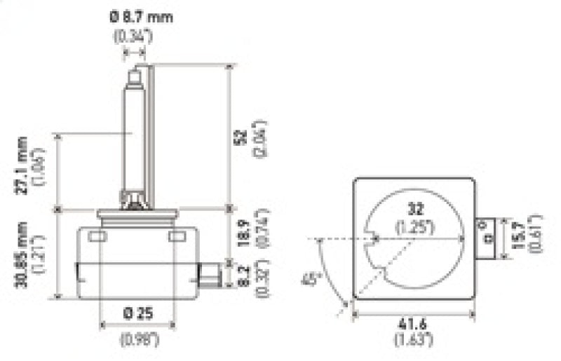 Hella Xenon D1S Bulb PK32d-2 85V 35W 4300k - D1S 4300 K