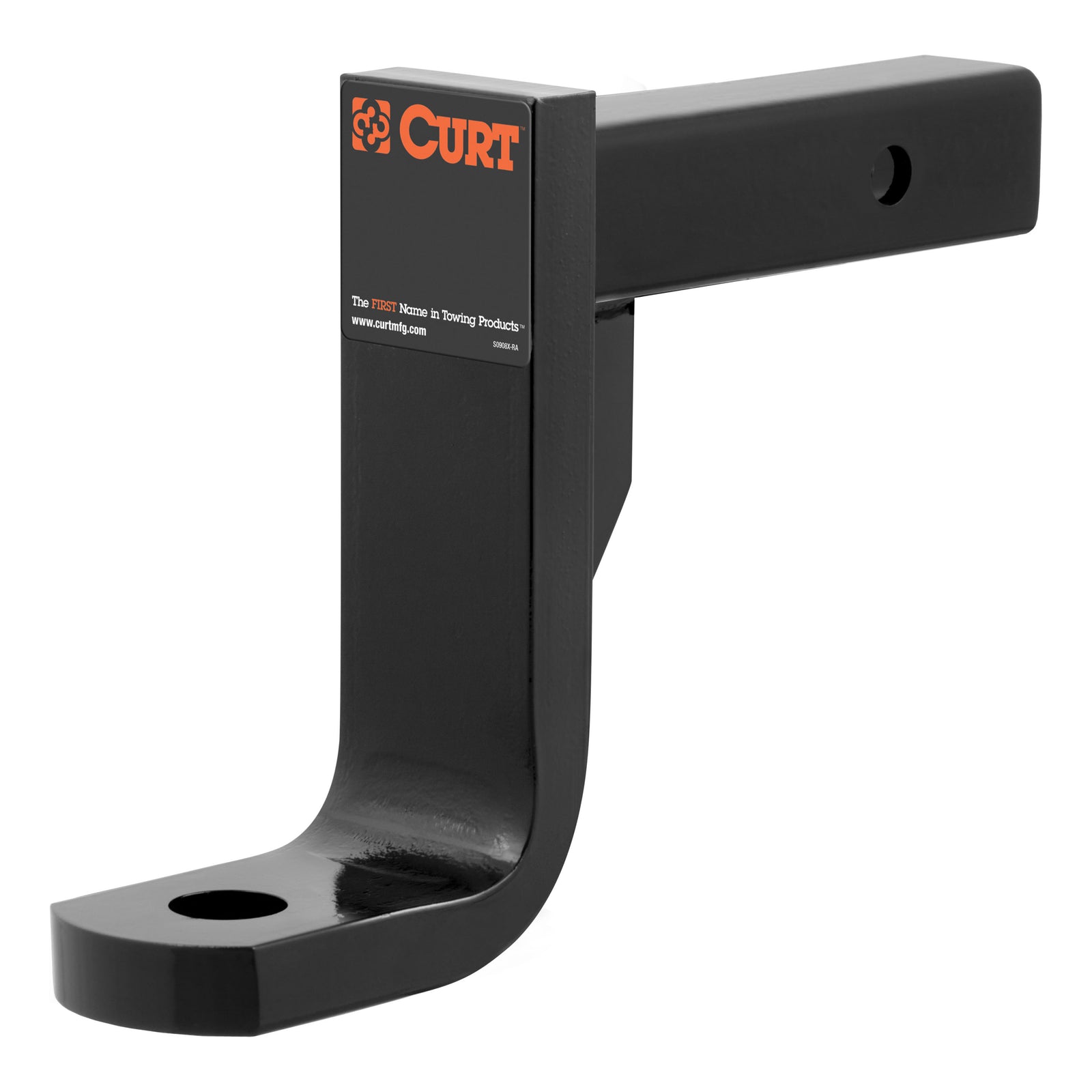 CURT 45338 Class 4 Trailer Hitch Ball Mount, Fits 2-Inch Receiver, 10,000 lbs, 1-1/4-Inch Hole, 8-Inch Drop, 6-3/4-Inch Rise
