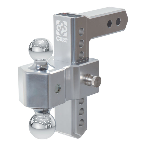 CURT 45365 AlumaLite Adjustable Aluminum Trailer Hitch with Dual Ball, 7-1/2" Drop, 12,500 lbs. GTW, 2" & 2-5/16" Balls